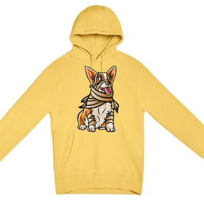 Corgi Happy Halloween Costume Mummie Great Gift Premium Pullover Hoodie