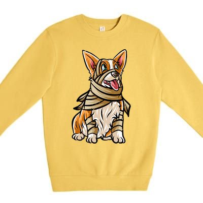 Corgi Happy Halloween Costume Mummie Great Gift Premium Crewneck Sweatshirt