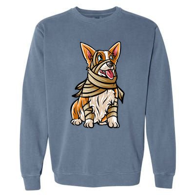 Corgi Happy Halloween Costume Mummie Great Gift Garment-Dyed Sweatshirt