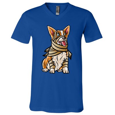 Corgi Happy Halloween Costume Mummie Great Gift V-Neck T-Shirt