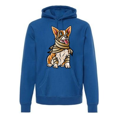 Corgi Happy Halloween Costume Mummie Great Gift Premium Hoodie