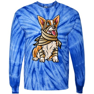 Corgi Happy Halloween Costume Mummie Great Gift Tie-Dye Long Sleeve Shirt