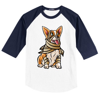 Corgi Happy Halloween Costume Mummie Great Gift Baseball Sleeve Shirt