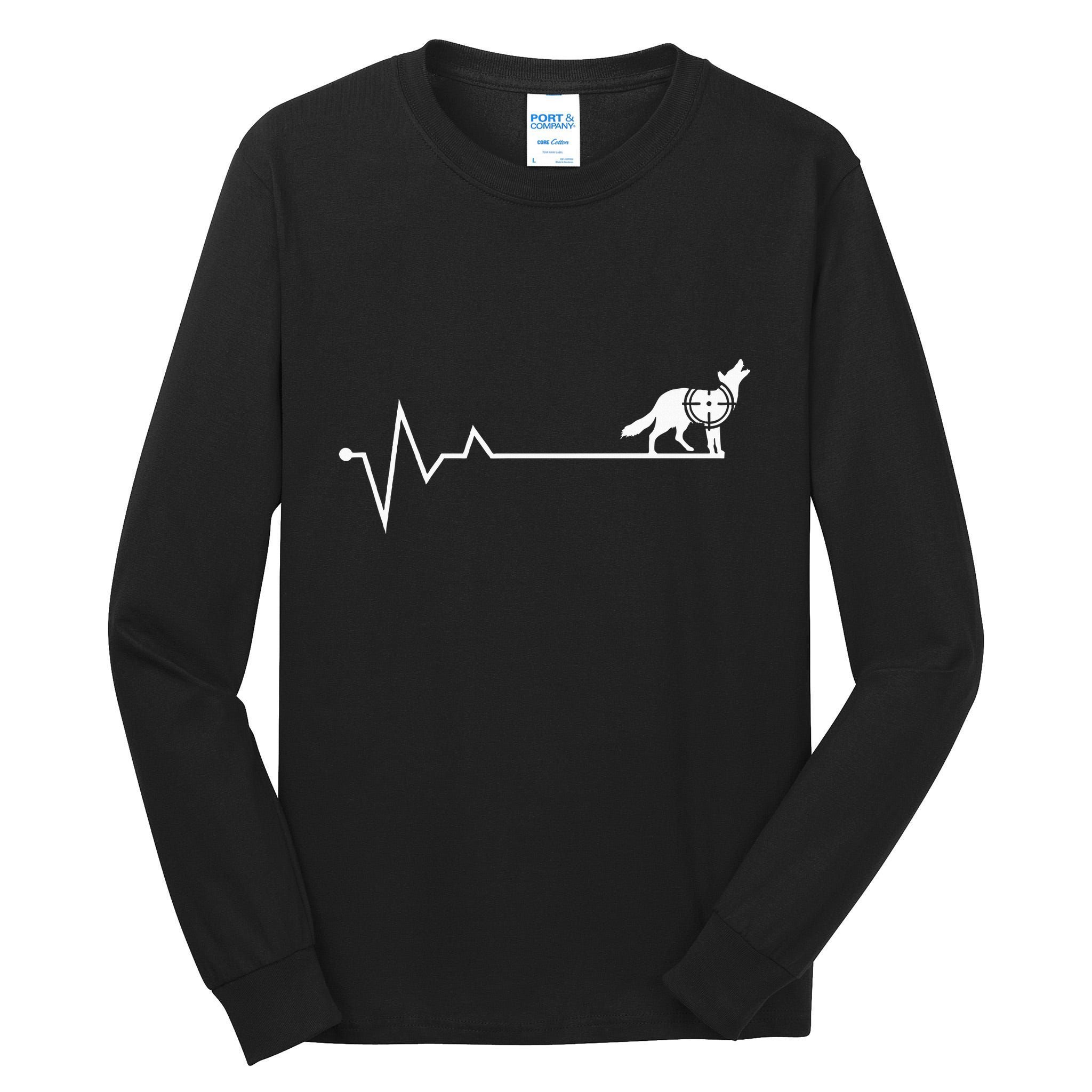 Coyote Hunting Heartbeat Yote Hunter Coyote Tall Long Sleeve T-Shirt