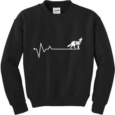 Coyote Hunting Heartbeat Yote Hunter Coyote Kids Sweatshirt