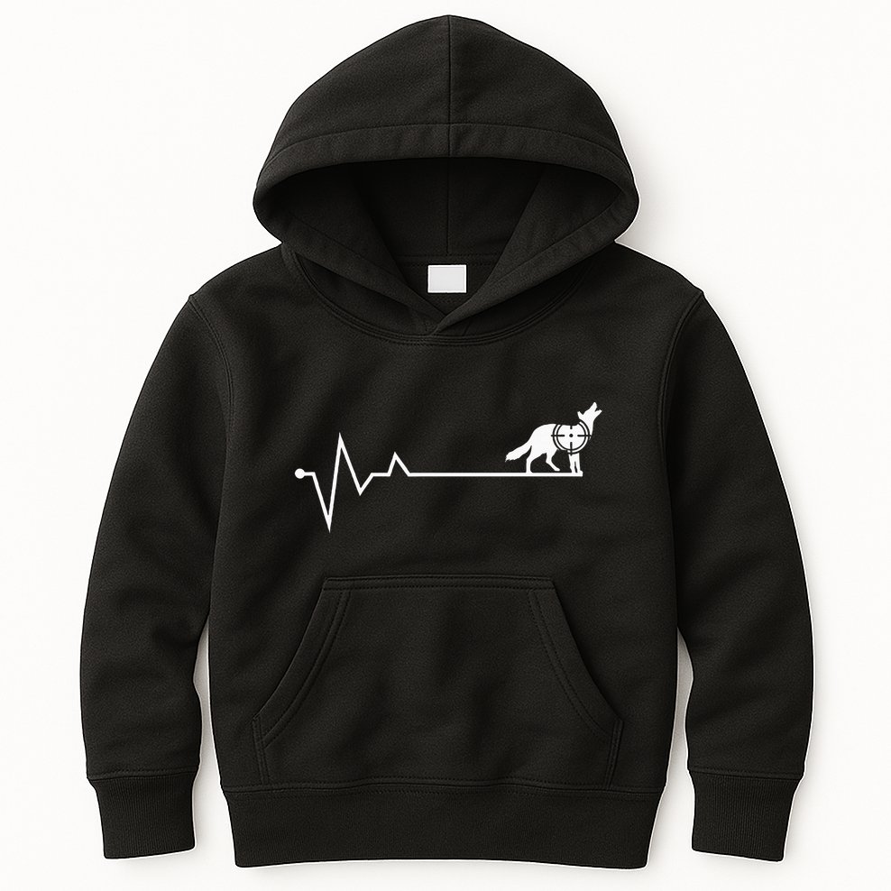 Coyote Hunting Heartbeat Yote Hunter Coyote Kids Hoodie