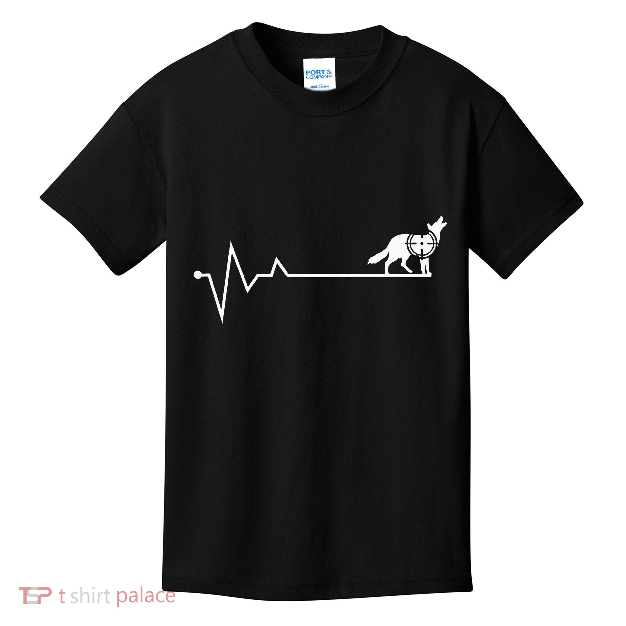 Coyote Hunting Heartbeat Yote Hunter Coyote Kids T-Shirt