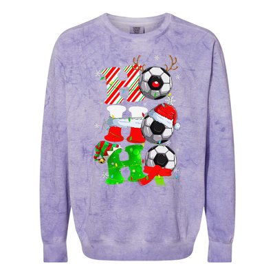 Christmas Ho Ho Ho Santa Reindeer Soccer Pajama S Colorblast Crewneck Sweatshirt