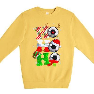 Christmas Ho Ho Ho Santa Reindeer Soccer Pajama S Premium Crewneck Sweatshirt