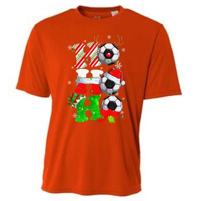 Christmas Ho Ho Ho Santa Reindeer Soccer Pajama S Cooling Performance Crew T-Shirt