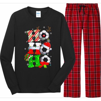 Christmas Ho Ho Ho Santa Reindeer Soccer Pajama S Long Sleeve Pajama Set