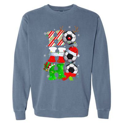 Christmas Ho Ho Ho Santa Reindeer Soccer Pajama S Garment-Dyed Sweatshirt