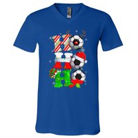 Christmas Ho Ho Ho Santa Reindeer Soccer Pajama S V-Neck T-Shirt