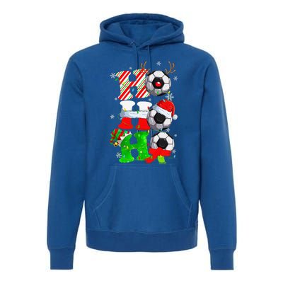 Christmas Ho Ho Ho Santa Reindeer Soccer Pajama S Premium Hoodie