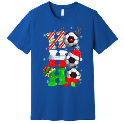 Christmas Ho Ho Ho Santa Reindeer Soccer Pajama S Premium T-Shirt