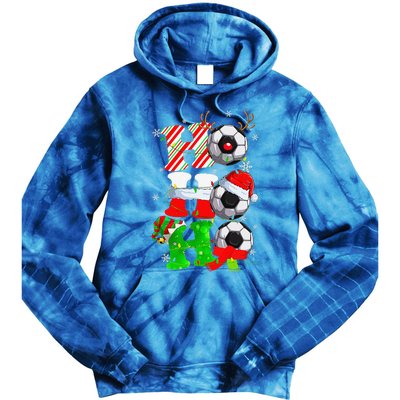 Christmas Ho Ho Ho Santa Reindeer Soccer Pajama S Tie Dye Hoodie