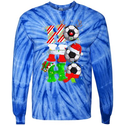 Christmas Ho Ho Ho Santa Reindeer Soccer Pajama S Tie-Dye Long Sleeve Shirt