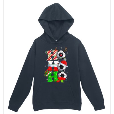 Christmas Ho Ho Ho Santa Reindeer Soccer Pajama S Urban Pullover Hoodie