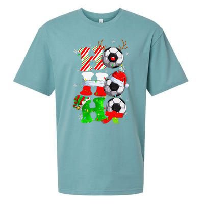 Christmas Ho Ho Ho Santa Reindeer Soccer Pajama S Sueded Cloud Jersey T-Shirt