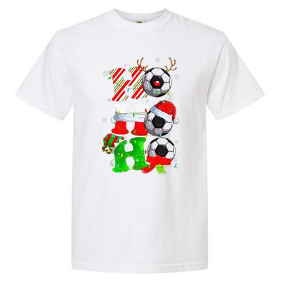 Christmas Ho Ho Ho Santa Reindeer Soccer Pajama S Garment-Dyed Heavyweight T-Shirt