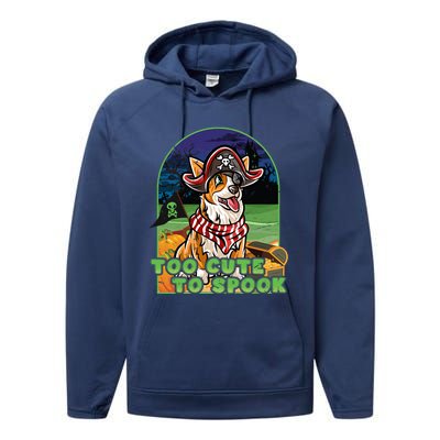 Corgi Happy Halloween Costume Pirate Gift Performance Fleece Hoodie