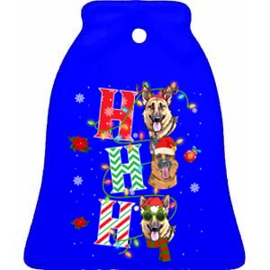 Christmas Ho Ho Ho Ger Shepherd Dog Funny Xmas Dog Cute Gift Ceramic Bell Ornament