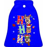 Christmas Ho Ho Ho Ger Shepherd Dog Funny Xmas Dog Cute Gift Ceramic Bell Ornament