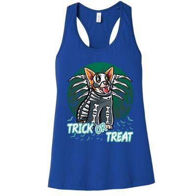 Corgi Happy Halloween Costume Skeleton Cool Gift Women's Racerback Tank