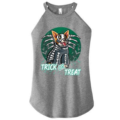 Corgi Happy Halloween Costume Skeleton Cool Gift Women’s Perfect Tri Rocker Tank