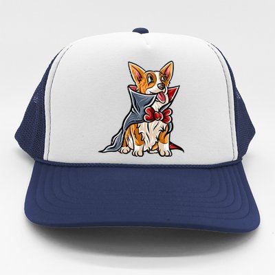 Corgi Happy Halloween Costume Vampire Gift Trucker Hat