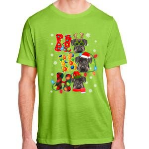 Christmas Ho Ho Ho Cute Schnauzer Dog Xmas Lights Pajama Cute Gift Adult ChromaSoft Performance T-Shirt