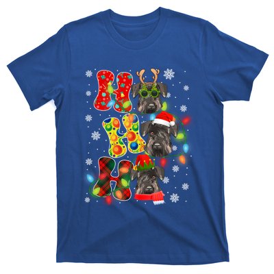 Christmas Ho Ho Ho Cute Schnauzer Dog Xmas Lights Pajama Cute Gift T-Shirt