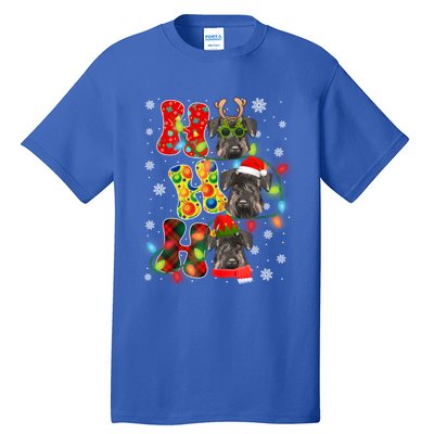 Christmas Ho Ho Ho Cute Schnauzer Dog Xmas Lights Pajama Cute Gift Tall T-Shirt