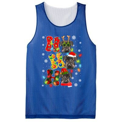 Christmas Ho Ho Ho Cute Schnauzer Dog Xmas Lights Pajama Cute Gift Mesh Reversible Basketball Jersey Tank