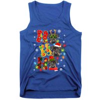 Christmas Ho Ho Ho Cute Schnauzer Dog Xmas Lights Pajama Cute Gift Tank Top