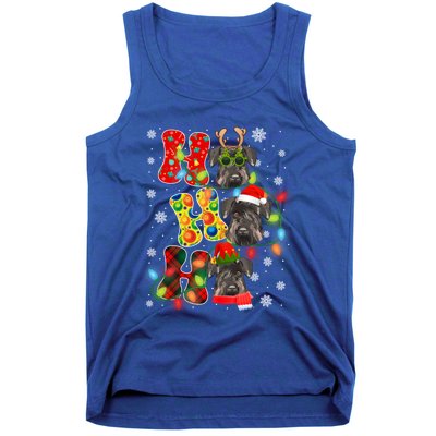 Christmas Ho Ho Ho Cute Schnauzer Dog Xmas Lights Pajama Cute Gift Tank Top