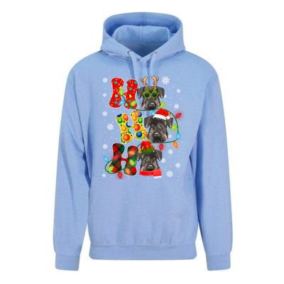 Christmas Ho Ho Ho Cute Schnauzer Dog Xmas Lights Pajama Cute Gift Unisex Surf Hoodie