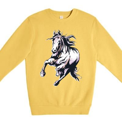 Colored Horse Horseback Riding Great Gift Premium Crewneck Sweatshirt