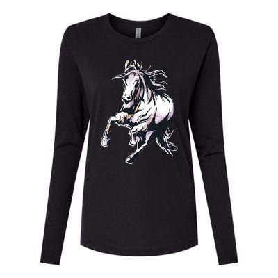 Colored Horse Horseback Riding Great Gift Womens Cotton Relaxed Long Sleeve T-Shirt