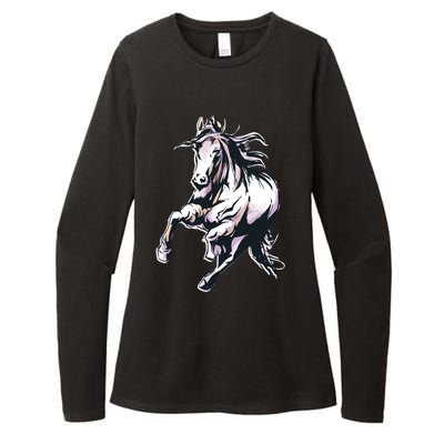 Colored Horse Horseback Riding Great Gift Womens CVC Long Sleeve Shirt