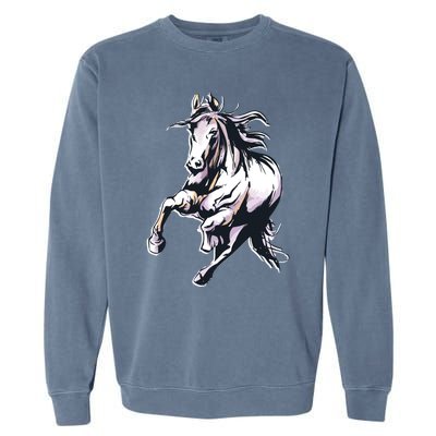 Colored Horse Horseback Riding Great Gift Garment-Dyed Sweatshirt