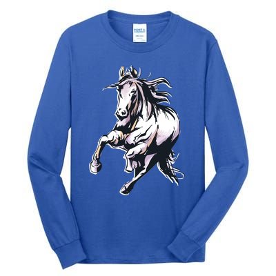 Colored Horse Horseback Riding Great Gift Tall Long Sleeve T-Shirt