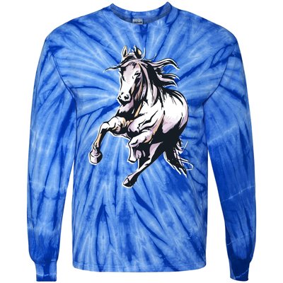 Colored Horse Horseback Riding Great Gift Tie-Dye Long Sleeve Shirt