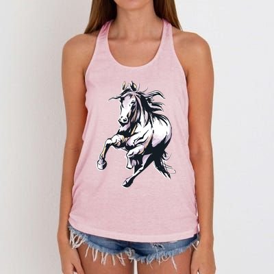 Colored Horse Horseback Riding Great Gift Women's Knotted Racerback Tank