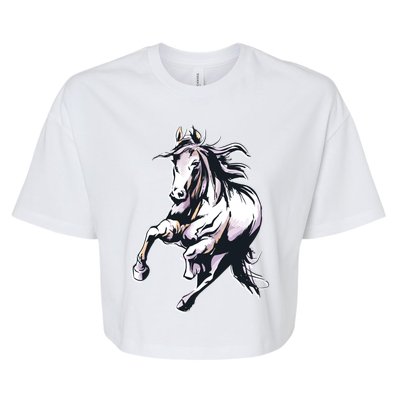 Colored Horse Horseback Riding Great Gift Bella+Canvas Jersey Crop Tee