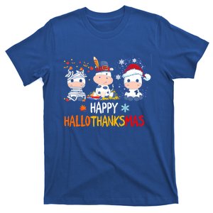 Cow Halloween Happy Hallothanksmas Funny Gift T-Shirt