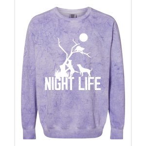 Coon Hound Hunting Night Life Hunting Dog Coon Hunting Funny Gift Colorblast Crewneck Sweatshirt