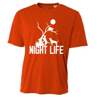 Coon Hound Hunting Night Life Hunting Dog Coon Hunting Funny Gift Cooling Performance Crew T-Shirt