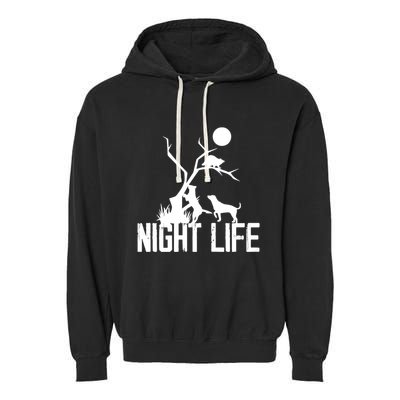 Coon Hound Hunting Night Life Hunting Dog Coon Hunting Funny Gift Garment-Dyed Fleece Hoodie