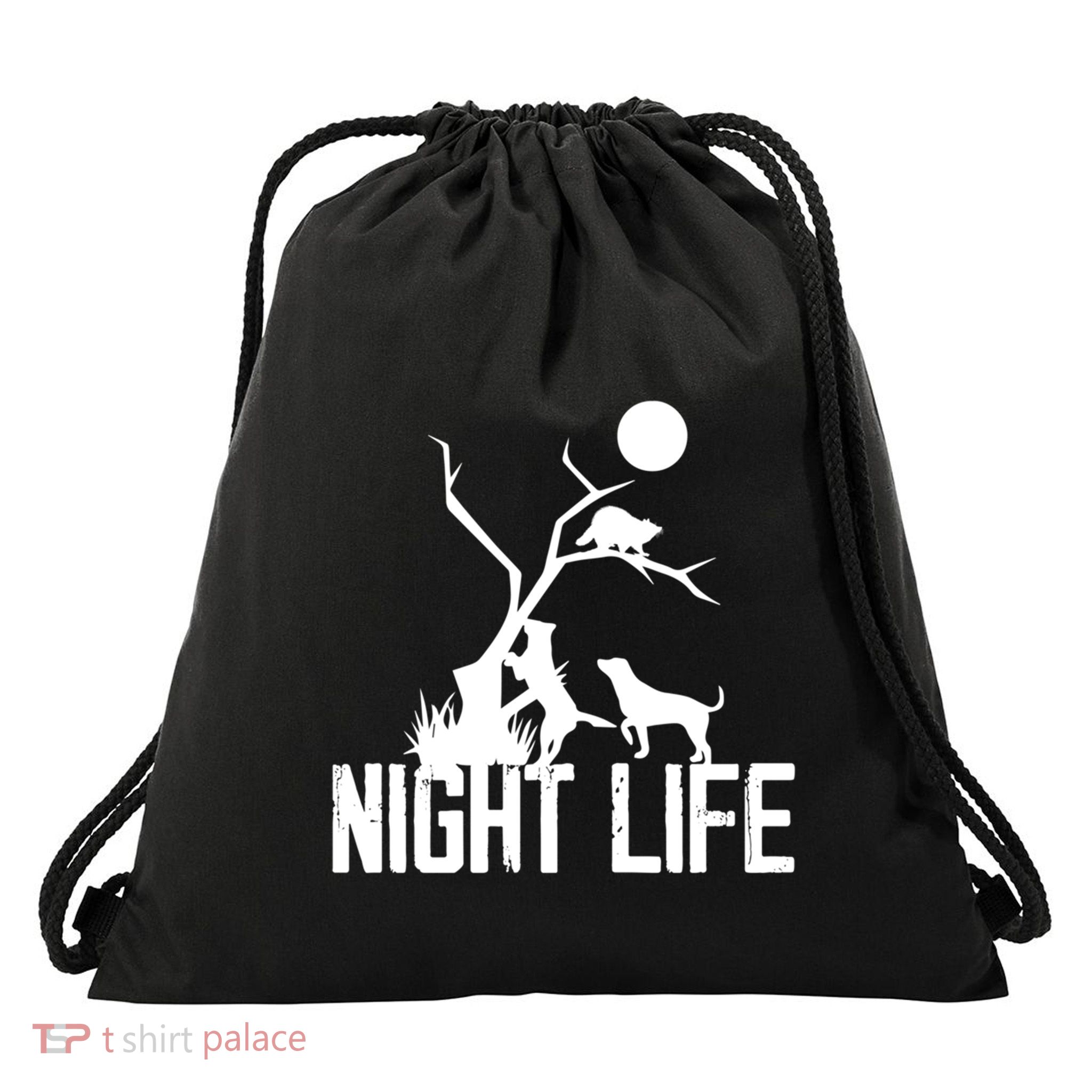 Coon Hound Hunting Night Life Hunting Dog Coon Hunting Funny Gift Drawstring Bag
